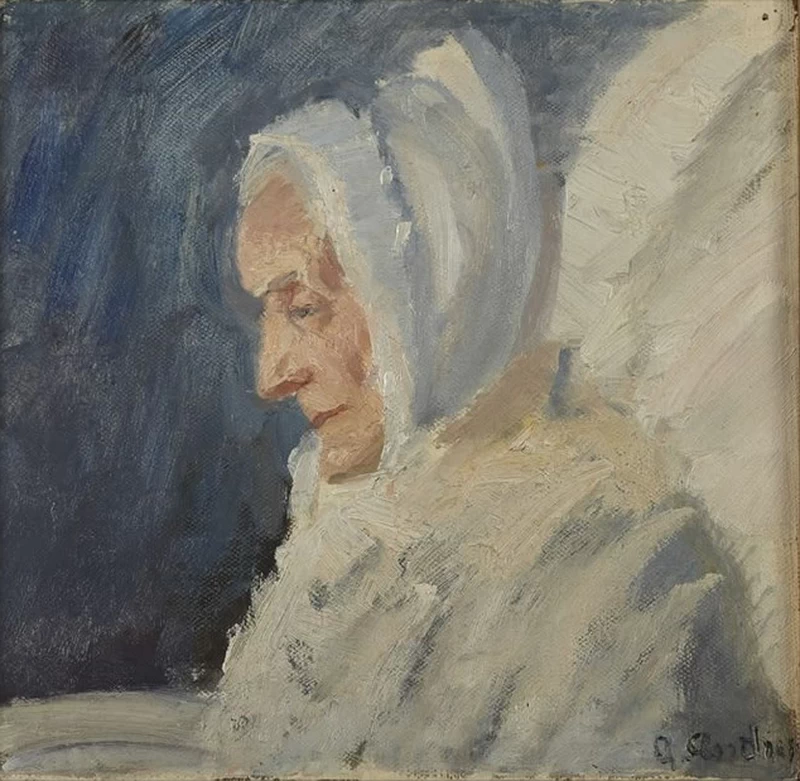 La signora Brøndum in bianco